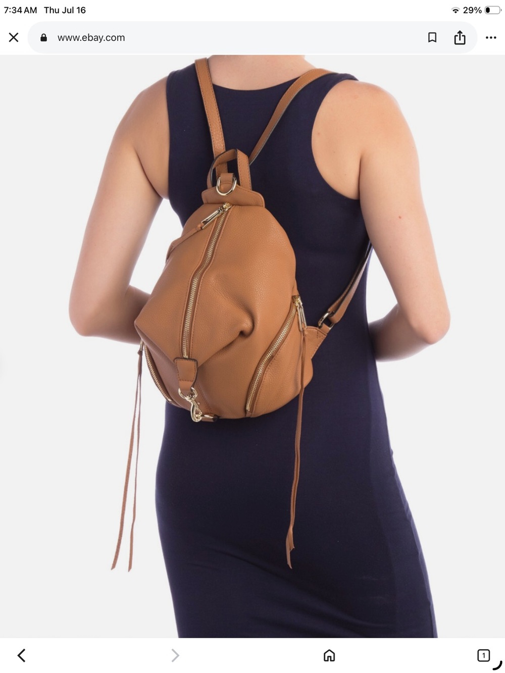 Rebecca Minkoff tan leather backpack